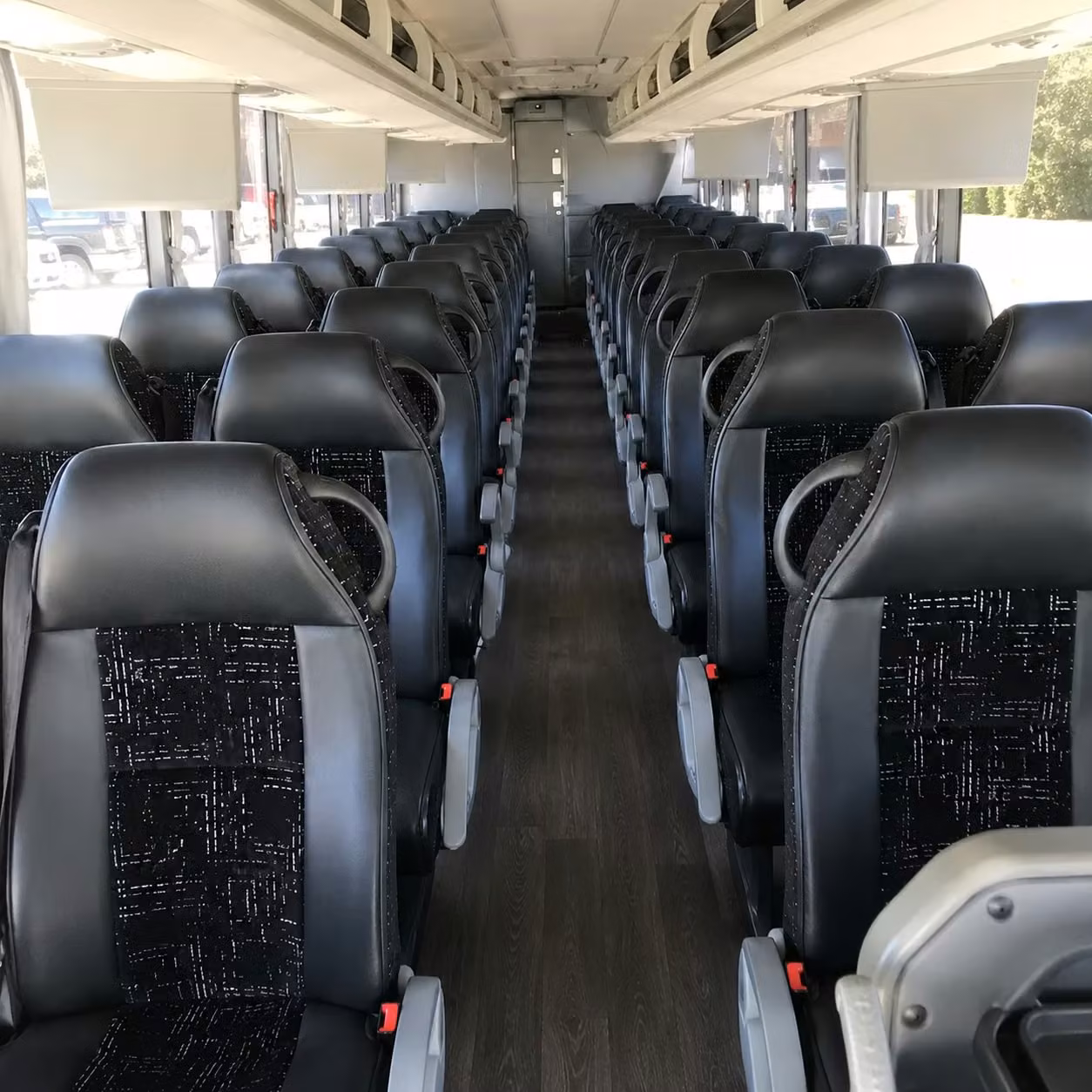 manchester charter bus rental interior